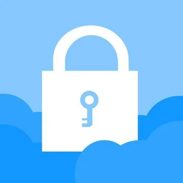 Key Lock Data Cloud Security Protection Vector Illustration Stock Illustration