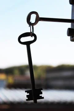 The key in the lock in the garage Stock Photos
