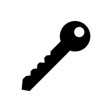 Key, lock glyph icon Stock Illustration