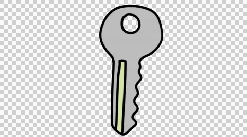 Key lock icon cartoon hand drawn illustration animation sketch with transparent  Stock Footage 44815121