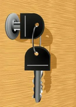 Key in the lock Stock Illustration
