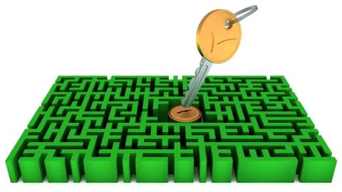 Key, lock, maze Stock Illustration