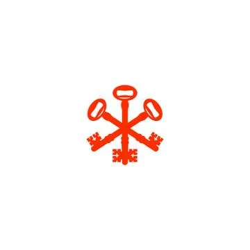 Key lock protection logo template vector illustration icon element Stock Illustration