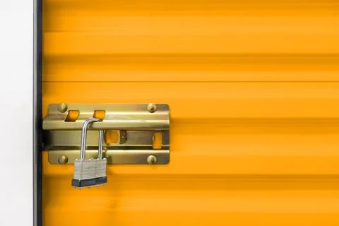 Key lock on self storage door Stock Photos