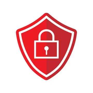 Key lock with Shield icon - Vector iconic Design Stock Illustration