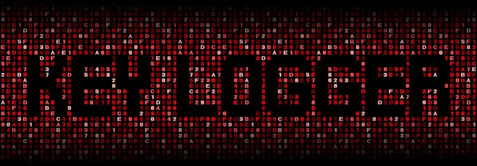 Key logger text on hex code illustration Stock Illustration