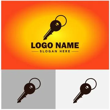 Key logo icon vector for business brand app icon real estate key house home.. Stock Illustration