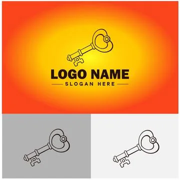 Key logo icon vector for business brand app icon real estate key house home.. Stock Illustration