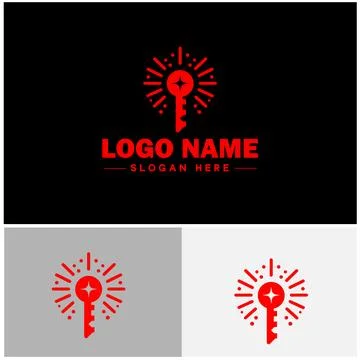 Key logo icon vector for business brand app icon real estate key house home.. Illustrazione stock