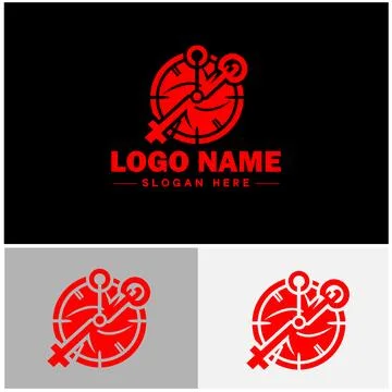 Key logo icon vector for business brand app icon real estate key house home.. Stock Illustration