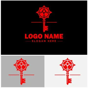 Key logo icon vector for business brand app icon real estate key house home.. Stock Illustration