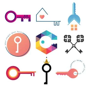 Key logo template set Stock-Illustration