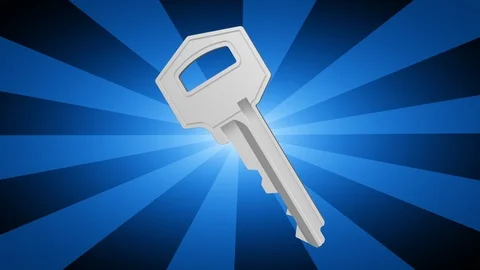 The key. Looping footage has 4K resolution. 3D Illustration. Stock Footage 116043460