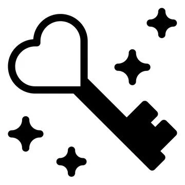 Key love glyph icon vector illustration isolated on white background Stock Illustration