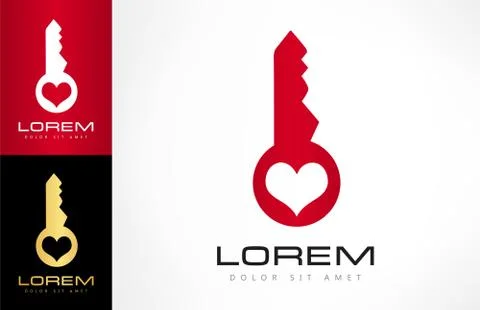 Key love logo Stock Illustration