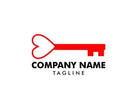 Key Love Logo Template Icon Stock Illustration