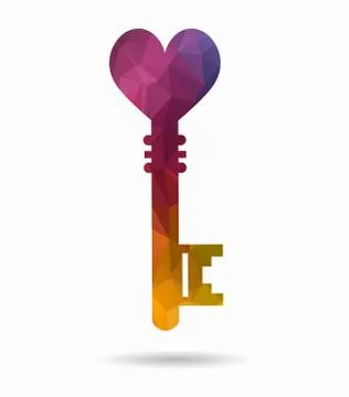 Key to love poly icon イラスト素材
