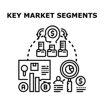 Key market segments analysis and segmentation strategy Stock Illustration