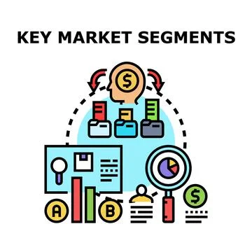 Key market segments analysis and segmentation strategy Stock Illustration