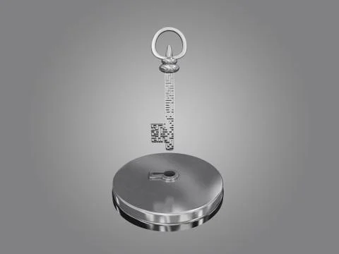 The key is a maze, on a gray gradient background. Stock Illustration