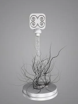 The key is a maze, With roots from the keyhole. Stock-Illustration
