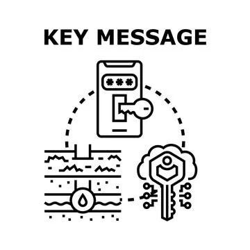 Key message and secure digital information access Stock Illustration