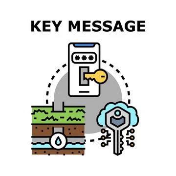 Key message and secure digital information access Stock Illustration