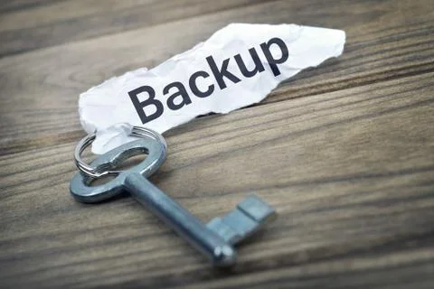 Key with message Backup Stock Photos