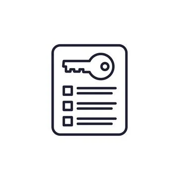 Key message line icon with check list Stock Illustration