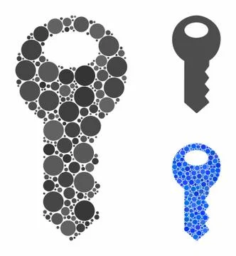 Key Mosaic Icon of Circles Illustrazione stock