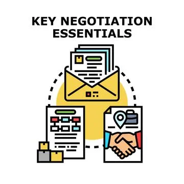 Key negotiation essentials concept vector illustration Stock Illustration