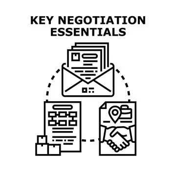 Key negotiation essentials concept vector illustration Stock Illustration