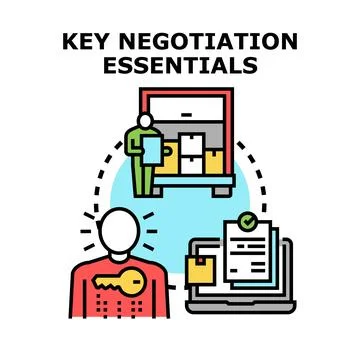 Key negotiation essentials planning and successful deal making Stock Illustration