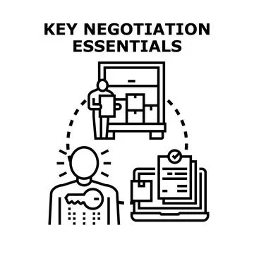Key negotiation essentials planning and successful deal making Stock Illustration