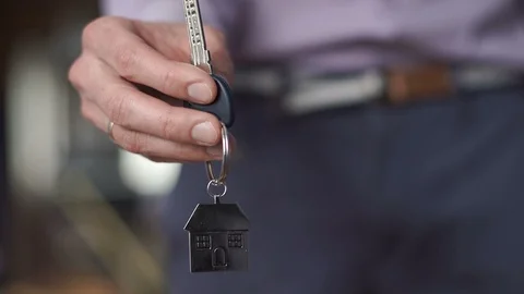 Key to a new home. Blurred background Stock Footage 86201152