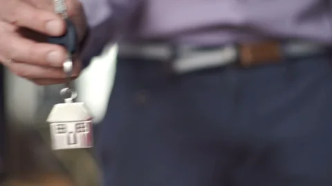 Key to a new home. Blurred background Stock Footage 89330271