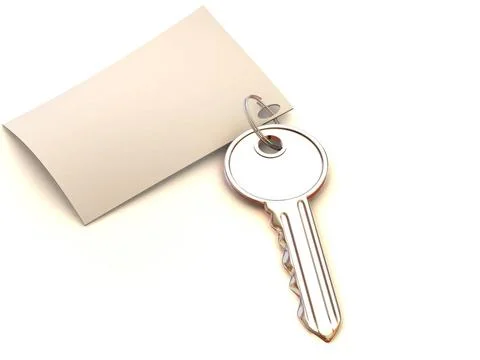 Key with note. 3d key with note. 3d Copyright: xZoonar.com/MaksymxYemelyan... Stock Photos