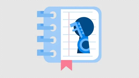 Key notes and important information icon. Unlocking ideas in a notebook logo Stock Footage 309487750