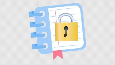 Key notes and important information icon. Unlocking ideas in a notebook logo Stock Footage 309487910