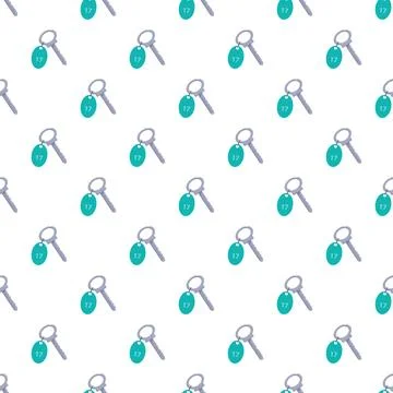 Key with number 17 repeating seamless pattern Stock Illustration