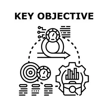 Key objective achieving business success with corporate strategy Stockillustratie