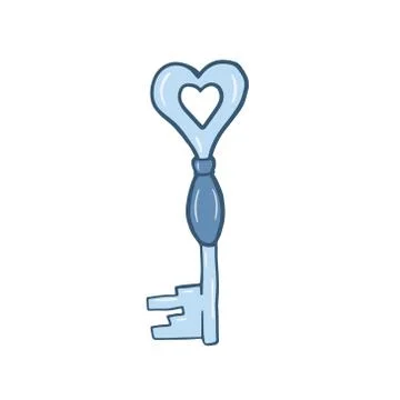 Key. The old key. Vector color drawing by hand. Doodle style illustration. Stock Illustration