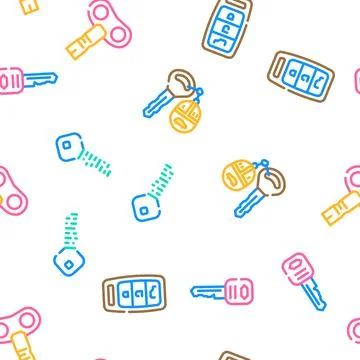 Key For Open And Close Padlock vector seamless pattern Stock Illustration