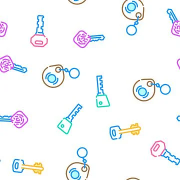 Key For Open And Close Padlock vector seamless pattern Stock Illustration