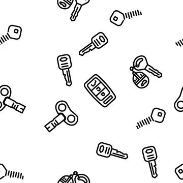 Key For Open And Close Padlock vector seamless pattern Stock Illustration