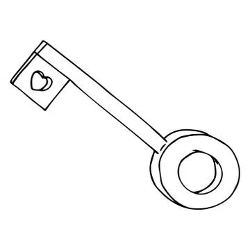 Key to open the heart. Stock Illustration