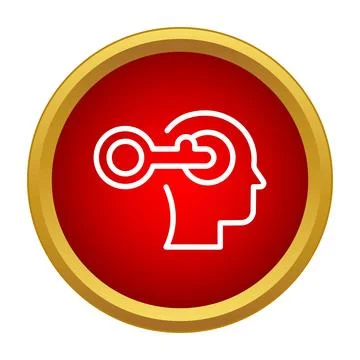 Key opening human head finding solution thinking process Stockillustratie