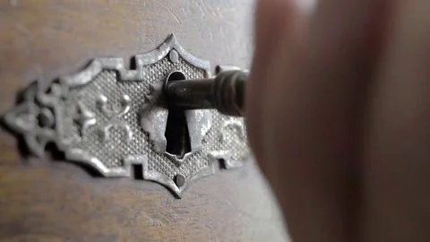 A key opening a lock Stock Footage 73405557