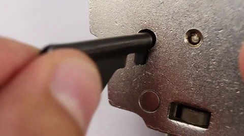 The key opens the lock in handcuffs Video stock 24615451