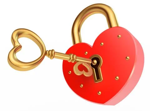 Key opens the padlock Illustrazione stock